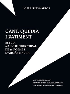cover image of Cant, queixa i patiment